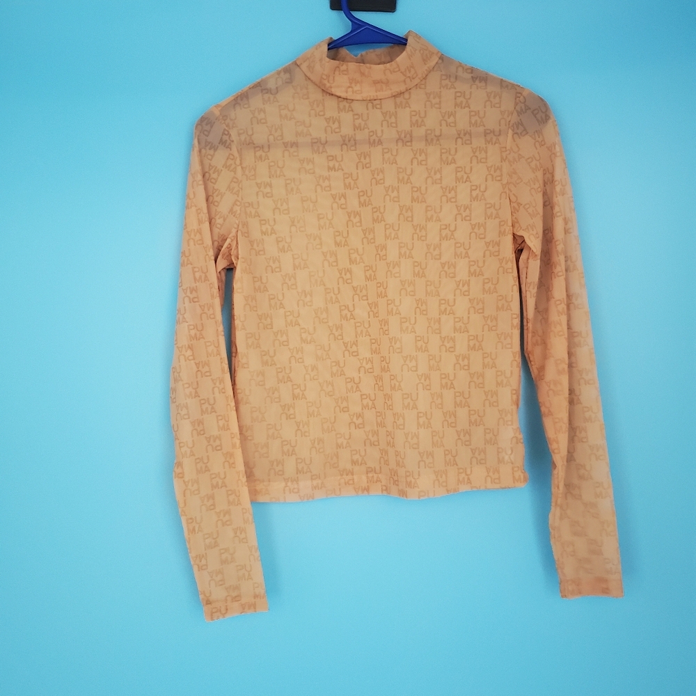 PUMA Sheer Top Size Small Long Sleeve